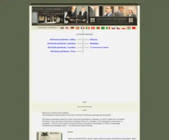 Historicstockmarket.com(Old Stock and Bond Certificates) Screenshot
