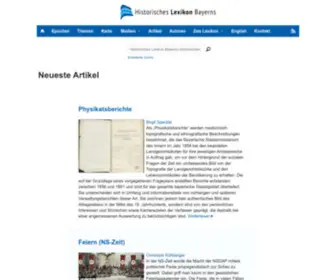Historisches-Lexikon-Bayerns.de(Historisches Lexikon Bayerns) Screenshot
