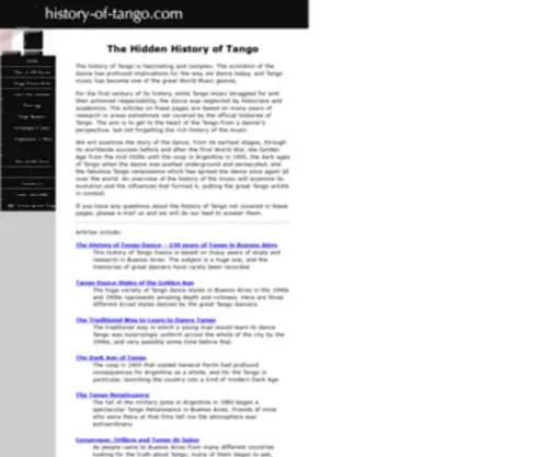 History-OF-Tango.com(The History of Tango) Screenshot