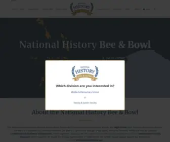 Historybee.com(Buzzer-based history quiz competitions for Elementary, Middle, and High School-aged students throughout the USA) Screenshot