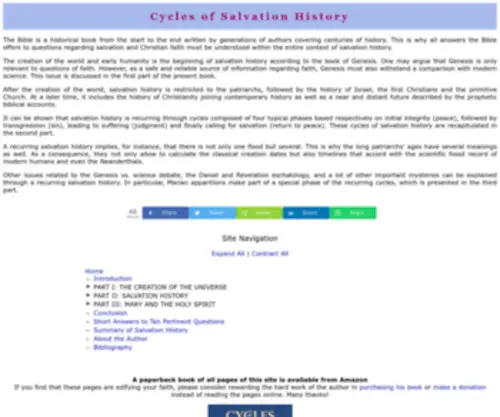 Historycycles.org(Cycles of Salvation History) Screenshot