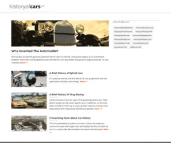 Historyofcars.net(A Brief History Of The Car) Screenshot