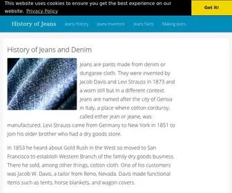 Historyofjeans.com(History of Jeans) Screenshot