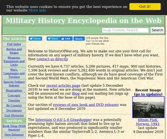 Historyofwar.org(Military History Encyclopedia on the Web) Screenshot