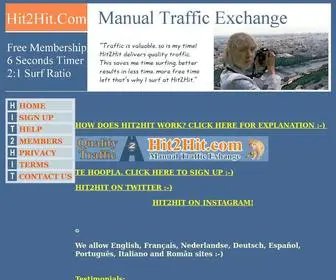 Hit2Hit.com(Manual traffic exchange Free advertising Quality traffic) Screenshot