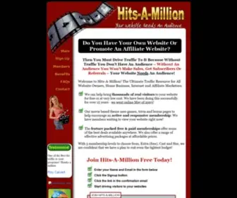Hits-A-Million.com(Free Website Visitors Advertising) Screenshot