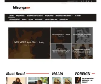 Hitsongz.com(Hitsongz #1 Nigerian Music Streaming and Entertainment News Website) Screenshot