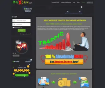 HitsXcash.com(Get Free Traffic To Your Website or Blog) Screenshot