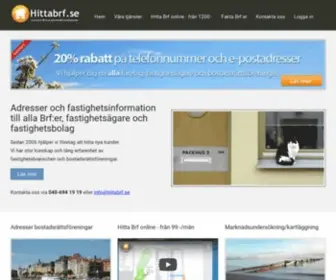 Hittabrf.se(Adresser och fastighetsinformation till alla Brf) Screenshot