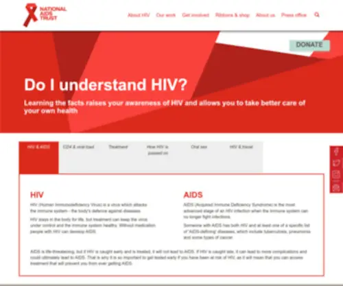 Hivaware.org.uk(HIVaware > Home) Screenshot