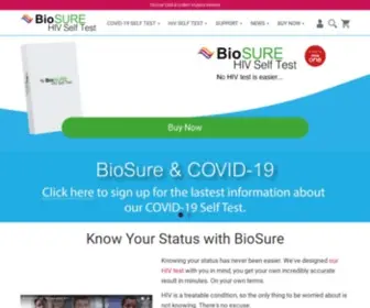 Hivselftest.co.uk(BioSURE HIV Self Test) Screenshot