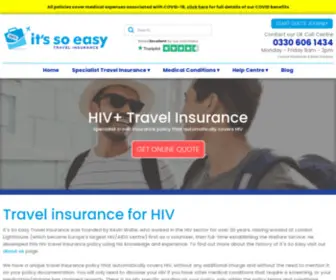 Hivtravelinsurance.com(Specialist Travel & Holiday Insurance for People with HIV) Screenshot