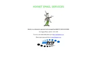 Hixnet.co.za(HIXNET EMAIL SERVICES) Screenshot