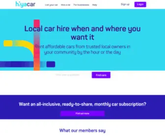 Hiyacar.co.uk(Car Sharing in the UK) Screenshot