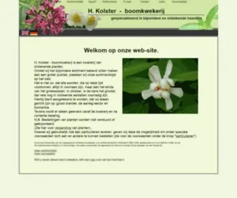 Hkolster.nl(Boomkwekerij van een groot assortiment bijzondere planten en onbekende heesters) Screenshot