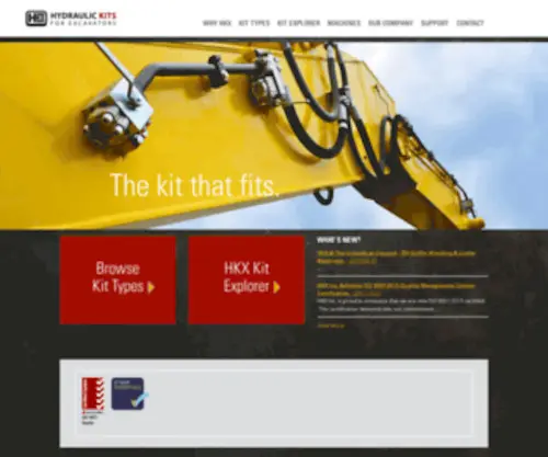 HKX.com(Hydraulic Kits for Excavators) Screenshot