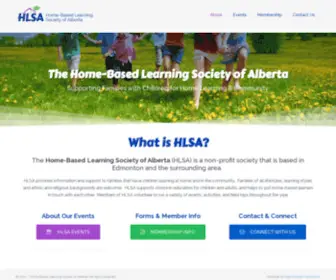 Hlsa.ca(HLSA Home Learning Society of Alberta) Screenshot