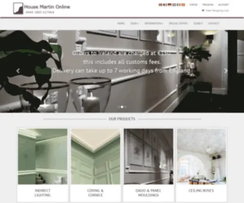 HM-Online.ie(Coving, Cornice, Ceiling Roses, Dado Rails & Architectural Mouldings) Screenshot