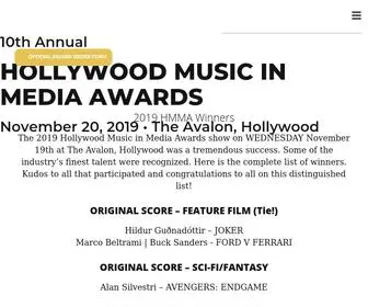 Hmmawards.com(Hollywood Music In Media Awards) Screenshot