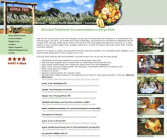 HNFYF.com(Atherton Tablelands Accommodation at Arriga Park Farmstay Bed Breakfast) Screenshot