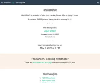 Hnhiring.com(All Jobs From Hacker News 'Who is Hiring) Screenshot