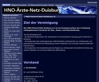 Hno-Aerzte-Duisburg.de(HNO-Facharzt-Netz Duisburg e.V) Screenshot