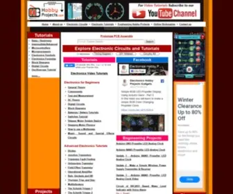 Hobbyprojects.com(Explore Electronic Circuits and Tutorials) Screenshot