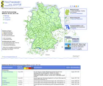 Hochwasserzentralen.de(Überflutung) Screenshot