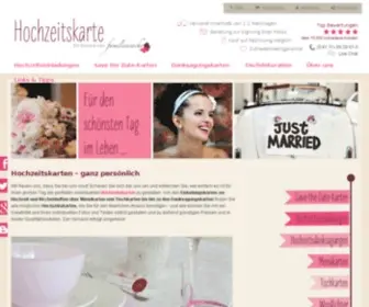 HochZeitskarte.com(Hochzeitskarten und Geburtskarten sind familiensache) Screenshot