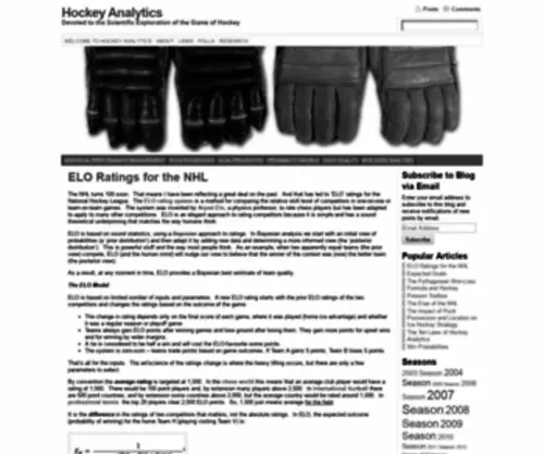 Hockeyanalytics.com(Hockey Analytics) Screenshot