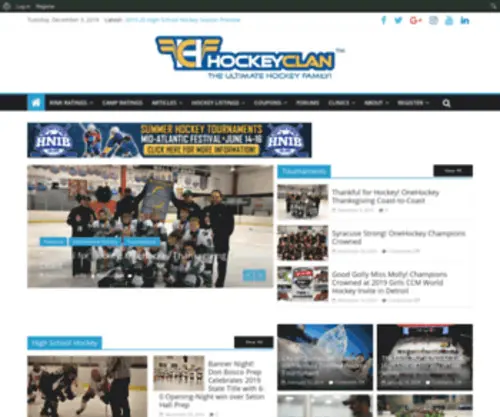 Hockeyclan.com(The Ultimate Hockey Family) Screenshot