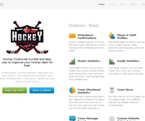 Hockeyclubhouse.com Screenshot