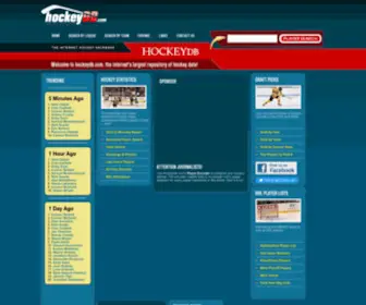Hockeydb.com(Hockey Statistics and History for the NHL and more) Screenshot