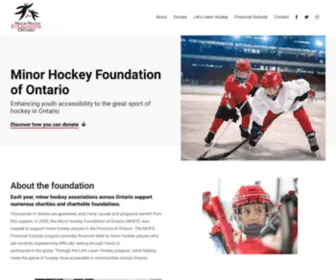 Hockeyfoundation.ca(Minor hockey foundation Ontario) Screenshot