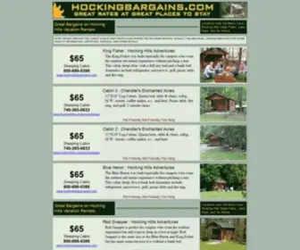 Hockingbargains.com(Hocking Hills Bargins) Screenshot