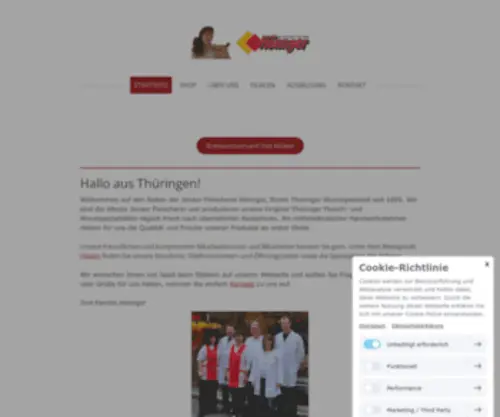Hoennger.com(Jenas älteste Fleischerei) Screenshot