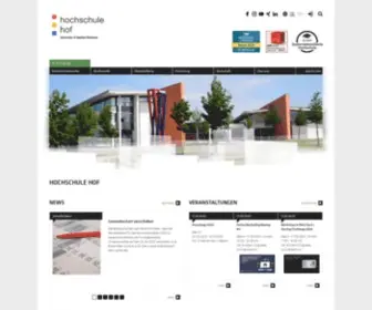 Hof-University.de(Startseite der Hochschule für Angewandte Wissenschaften Hof) Screenshot