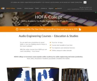 Hofa-College.com(Online Academy for Audio Engineering) Screenshot