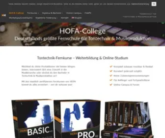 Hofa-College.de(Fernschule für Tontechnik & Musikproduktion) Screenshot