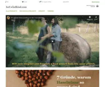 Hofwindkind.com(Bio-vegan angebaute Walnüsse & Haselnüsse) Screenshot