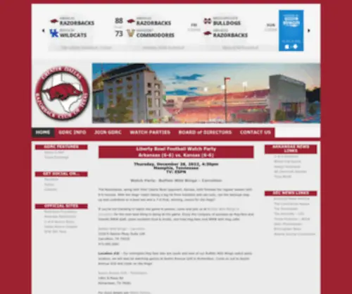 Hogfan.com(The Official Website of The Greater Dallas Razorback Club) Screenshot