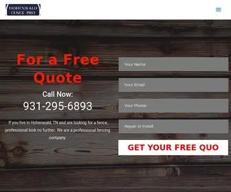 Hohenwaldfencepro.com(Welcome) Screenshot