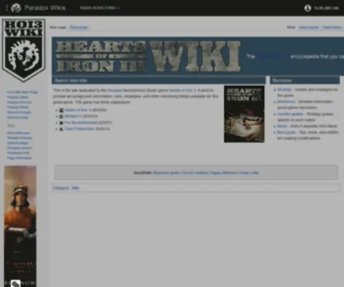 Hoi3Wiki.com(Hearts of Iron 3 Wiki) Screenshot