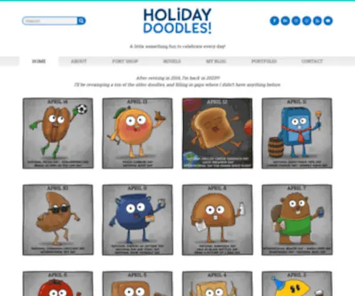 Holidaydoodles.com(Every day is a reason to celebrate) Screenshot