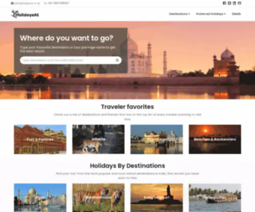 Holidaysat.co.uk(India Tours and Holiday Packages For Family) Screenshot