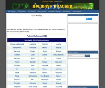 Holidaystracker.com(Tracking Holidays) Screenshot