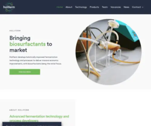 Holiferm.com(Bringing biosurfactants to market) Screenshot