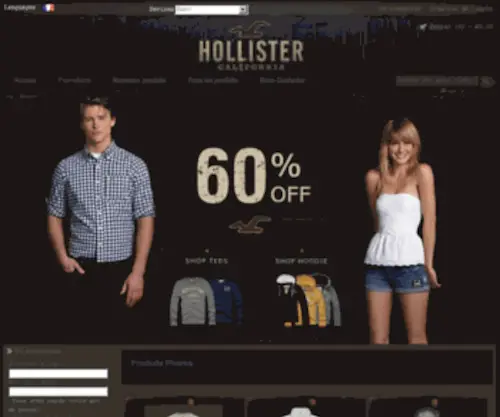 Hollister-France.fr(Acheter Vêtements Hollister En Ligne. Les Dernières Tendances ✓ Promos) Screenshot