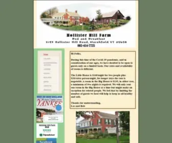 Hollisterhillfarm.com(Hollister Hill Farm Bed and Breakfast) Screenshot