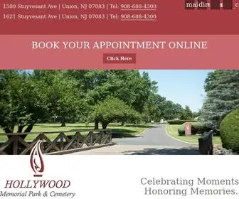 Hollywoodmemorialpark.com(Hollywood memorial park & cemetery) Screenshot